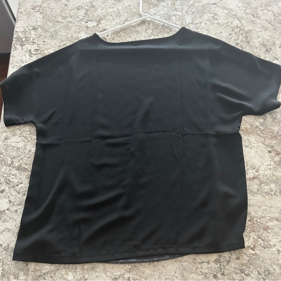 Ann Taylor Loft Women's Gray Black Short Sleeves Blouse Top Medium - Picture 8 of 10